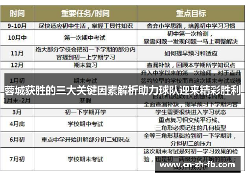 蓉城获胜的三大关键因素解析助力球队迎来精彩胜利 蓉城获胜的三大关键因素解析助力球队迎来精彩胜利